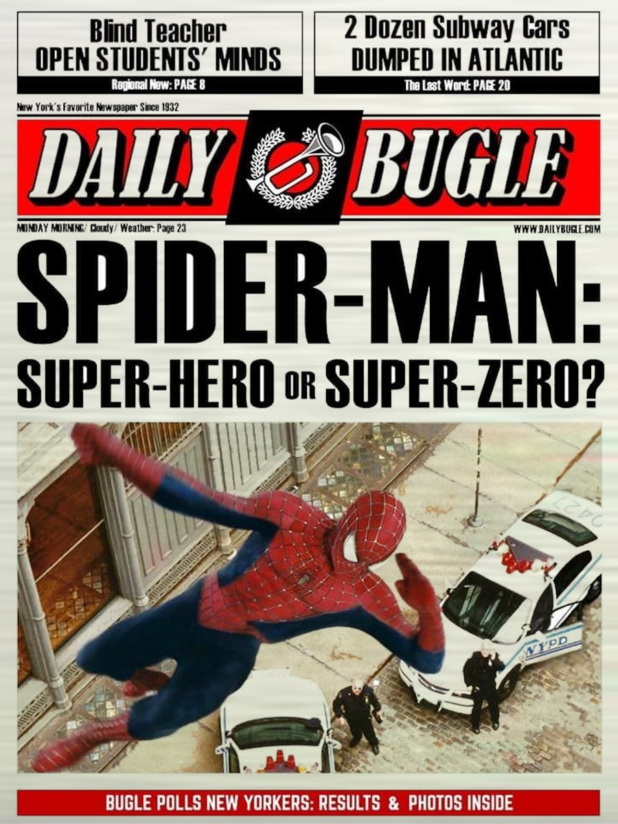 Daily Bugle Spider Man Lenticular Poster - Sağ görünüm